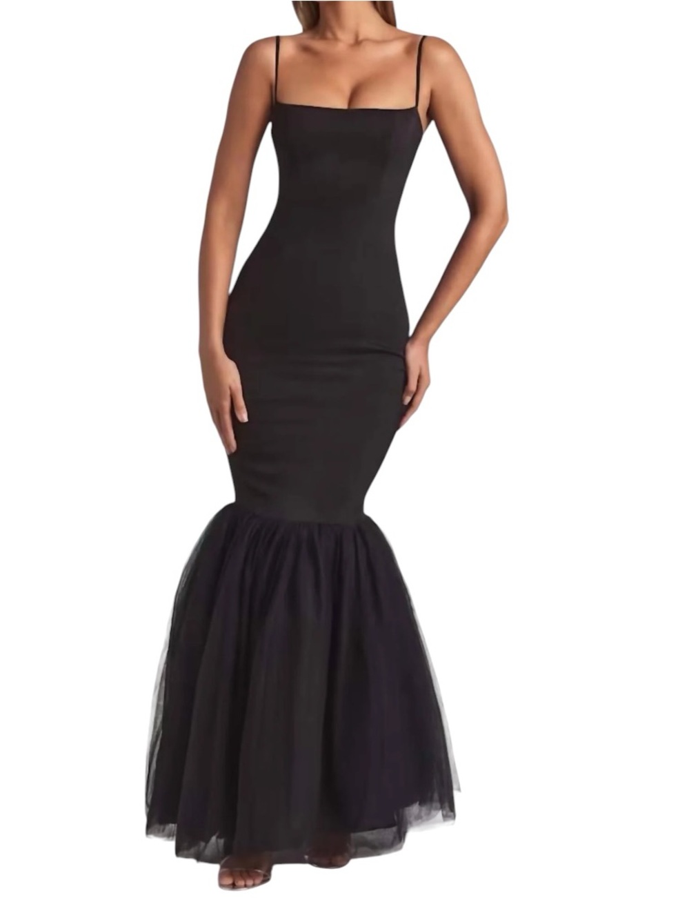 Oh Polly Adelpha Black Mermaid Maxi Dress NWT Size 4